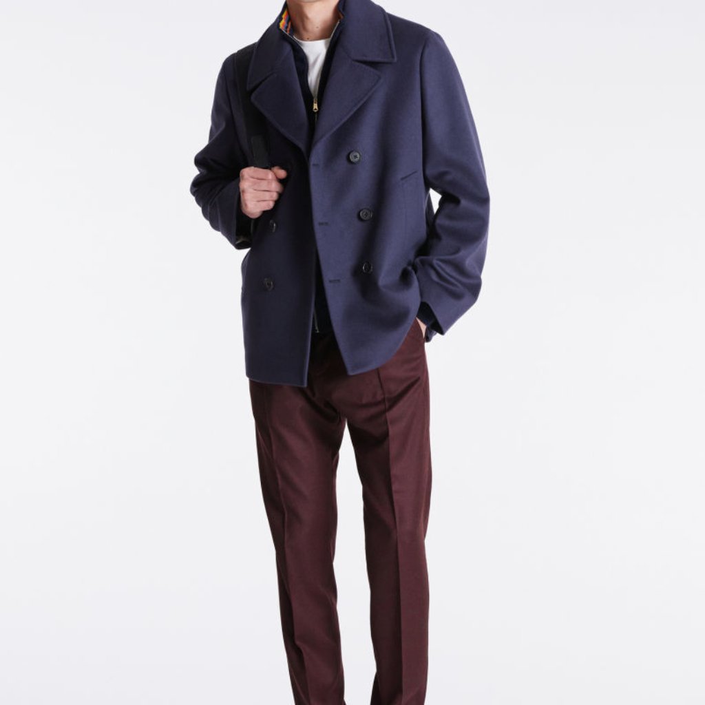 ジャケット・アウター Paul smith alpaca wool long coat navy ex PS Paul Smith Wool Coat Navy at CareOfCarl.com